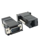 Set adaptor VGA tata la VGA tata prin cablu RJ45 2buc maxim 20m, Oem