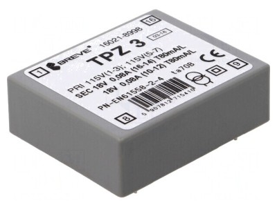 Transformator alimentare 3VA 115/230V 18V PCB IP00 foto