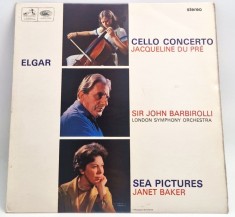 Edward Elgar / Du Pre / Barbirolli - Cello Concerto. Sea Pictures NM / VG+ vinil Lp disc His master&#039;s Voice UK 1965 clasica moderna romantica