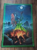 Afis VINTAGE 1997 RAVE FROM THE GRAVE POSTER SCANDECOR Skeleton Guitar 98x68cm