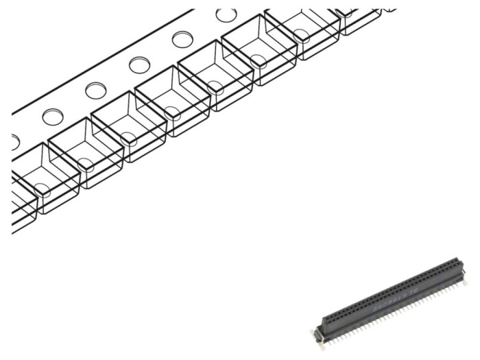 Conector PCB-PCB mamă 68 pini aurit