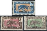 Camerun (Colonie Franceză) 1925&ndash;1938 - Set 3 Timbre &bdquo;Leopardul &amp; Colții de Elefant / Supraimprimate&rdquo; -KV1