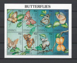 Dominica 1997 MNH, nestampilat - Mi. 2258-65 block - Fluturi, insecte, fauna