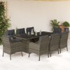 VidaXL Set mobilier grădină cu perne, 9 piese, gri, poliratan 3211885