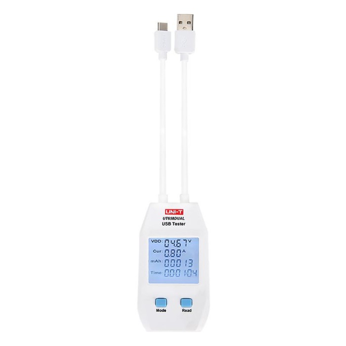 Tester USB UT658 Uni-T, afisaj LCD, 9999 mAh