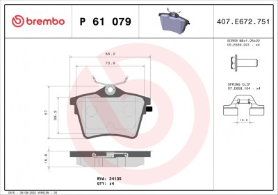 BREMBO P 61 079 PRIME LINE set placute frana,frana disc foto