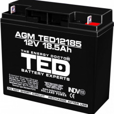 Acumulator stationar 12V 18.5Ah F3 AGM VRLA TED Electric TED12185