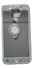 Husa silicon oglinda , inel si pietricele Huawei Mate 30 lite , Argintiu foto