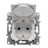 Priză Schuko cu capac 16A alb Salbei - LEGRAND