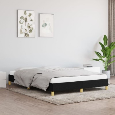 vidaXL Cadru de pat fără saltea, negru, 140x190 cm, textil 346812 foto