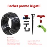 Set irigare + furtun picurare, 16mm, distanta intre picuratori 50 cm 4l/h rola 100m / SET 30055