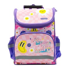 Ghiozdan pentru scoala model Fete zambitoare,rigid,1 compartiment, 28x18x38 cm