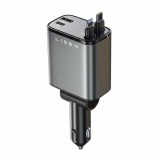 Incarcator Auto Cu Cablu USB-C / Lightning Lisen, 69W, 3A, 1 x USB-A - 1 x USB-C, Negru YL0224040031