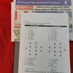 Foaie joc+supliment FC Timisoara - VFB Stuttgart