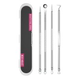 Set instrumente pentru puncte negre si acnee, din otel inoxidabil, e instrumente, manere antiderapante, ideale pentru ingrijirea completa a tenului
