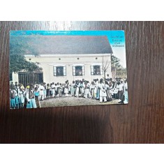 Carte postala reprezentand hora taraneasca, perioada interbelica, necirculata