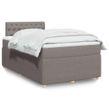 Cumpara ieftin Pat box spring cu saltea, gri taupe, 120x200 cm, textil