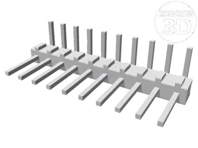 Conector AMPMODU MOD II tată PIN 10 pentru şiruri pini foto
