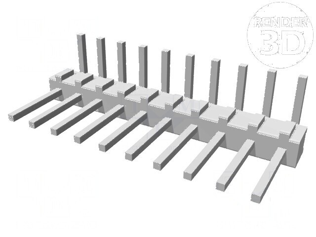Conector AMPMODU MOD II tată PIN 10 pentru şiruri pini