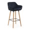 Scaun de bar ABS 1271, cu spatar, catifea, suport picioare, cadru lemn, fix, 110 kg