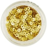 Decoraţiune pentru unghii - paiete &icirc;n formă de disc, auriu mat