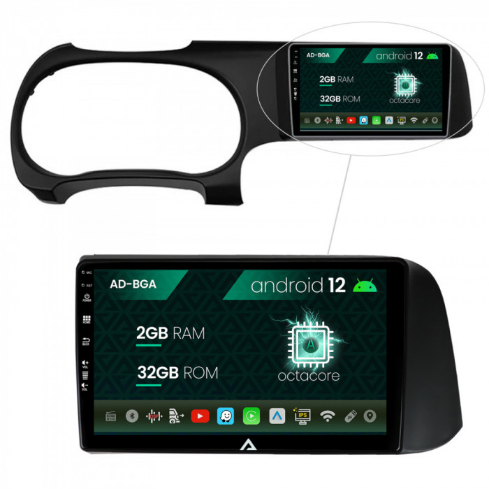 Navigatie Hyundai I10 (2020+), Android 12, A-Octacore 2GB RAM + 32GB ROM, 9 Inch - AD-BGA9002+AD-BGRKIT221
