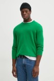American Vintage pulover de lana barbati, culoarea verde, light, MRAX18AE25
