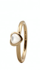 Inel Heart of Pearl, Argint 925 placat cu aur galben 18K, Masura 55 foto