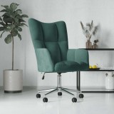 VidaXL Scaun de relaxare, verde &icirc;nchis, catifea