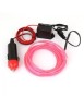 Fir neon auto electroluminiscent El Wire 3m cu lumina Roz cu droser si mufa bricheta, Xenon Bright