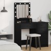 Masă de Toaletă Stejar negru 50 x 41 x 135 cm Lemn compozit