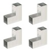 vidaXL Conectori Grinda Forma L 71x71mm Metal Galvanizat Argintiu (4 Buc) Fixare Grinzi Lemn
