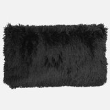 Pernă decorativă shaggy, 60x30 cm, neagră, CMCLASS