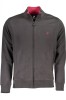 Bluza barbati cu fermoar si maneca lunga gri inchis, M, U.S. GRAND POLO EQUIPMENT &amp; APPAREL