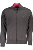 Cumpara ieftin Bluza barbati cu fermoar si maneca lunga gri inchis (Marime: 2XL), U.S. GRAND POLO EQUIPMENT &amp; APPAREL