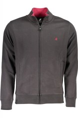 Bluza barbati cu fermoar si maneca lunga gri inchis (Marime: 2XL) foto