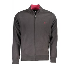 Bluza barbati cu fermoar si maneca lunga gri inchis, M