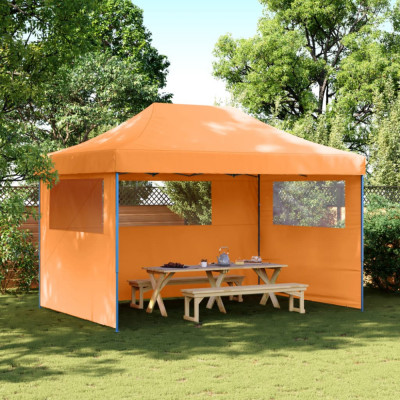 vidaXL Cort pliabil pentru petreceri cu 3 pereți laterali, portocaliu foto