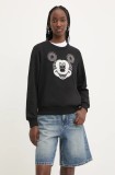 Desigual hanorac de bumbac MICKEY YEAH! femei, culoarea negru, cu imprimeu, 24WWSK10