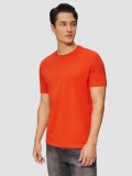 Tricou cu maneca scurta, barbati, cu logo si croiala Regular fit, Portocaliu, S