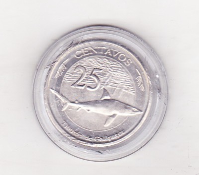bnk mnd Galapagos 25 centavos 2008 unc , rechin foto