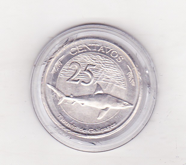bnk mnd Galapagos 25 centavos 2008 unc , rechin