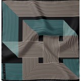 Cumpara ieftin Batic Matase Naturala Greek Geometrical Negru 90x90 cm Italia Esarfa Dama Elegantă