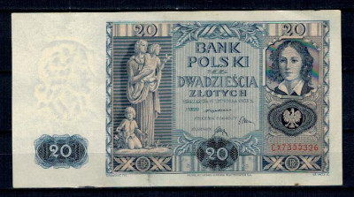 Polonia 1936 - 20 zlotych, circulata (XF) foto