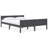 VidaXL Cadru de pat, gri, 140x200 cm, lemn masiv de pin
