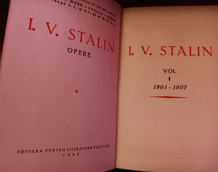 myh 312f - IV Stalin - Opere - volumul 1 - ed 1953