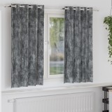vidaXL Cortine din catifea 2 buc cu inele Gri 175x140 cm