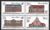 C466 - Germania DDR 1987 - Arhitectura bloc de patru,neuzat,perfecta stare, Nestampilat