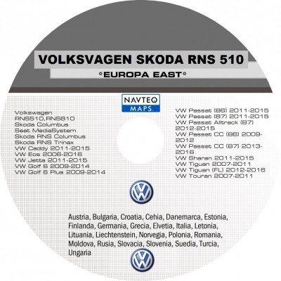 Dvd Harti Navigatie Volkswagen SKODA RNS 510 VW Passat CC Tiguan GPS foto