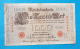 1000 Mark 1910 Bancnota Germania - piesa SUPERBA varianta scris rosu